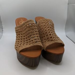 JESSICA SIMPSON WOVEN SHELBIE SANDALS 9.5